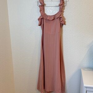 Marshalls Dusty Rose Ruffle-Trim Maxi Dress